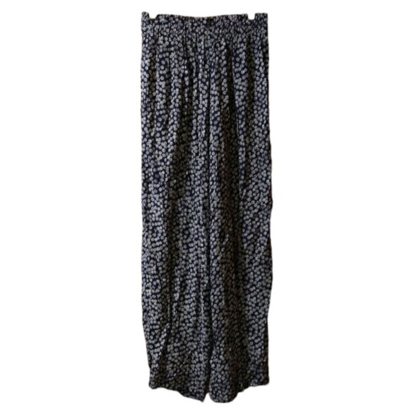 Maxou Floral Vintage Wide-Leg Flow Pant Medium Boho Breezy Garden Print - Picture 1 of 12